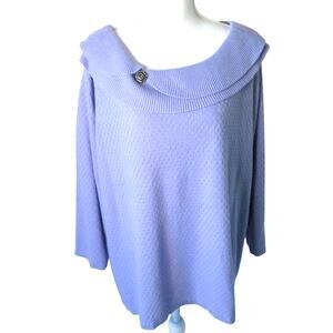 Napa Valley Women's Plus Purple Long Sleeve Lightweight Sweater Size 1X